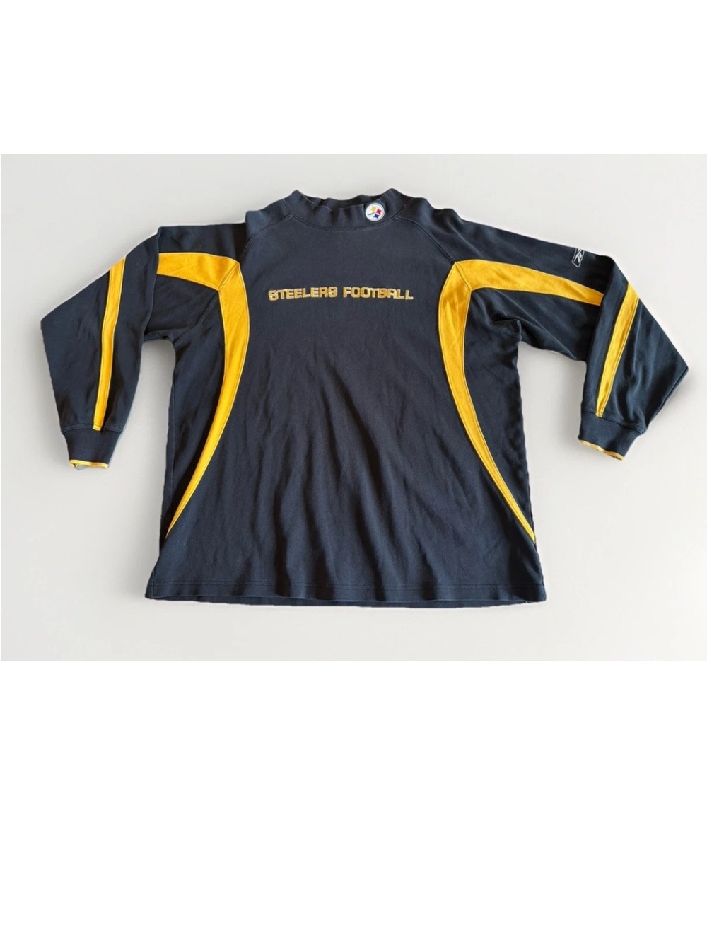 Vintage Pittsburgh Steelers Reebok Shirt XL‎ NFL Team Apparel Black Yellow Y2K